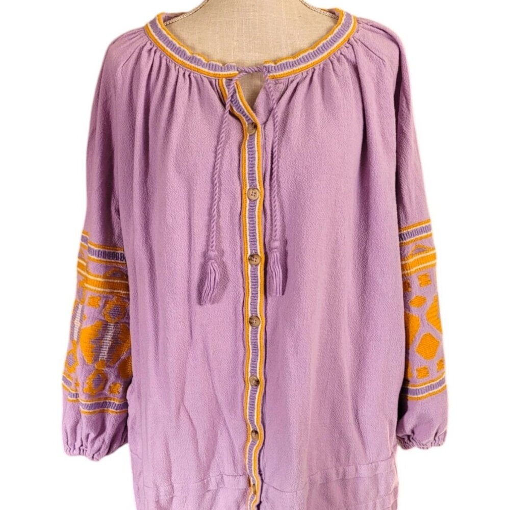 Free People In the Clear Lavender Dress, boho, Oversized Small, cotton